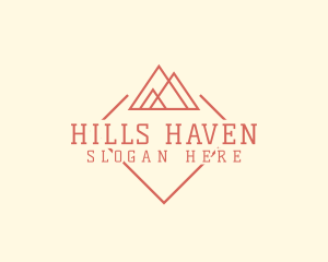 Hipster Mountain Camping logo design