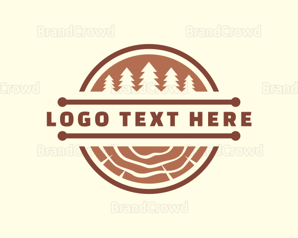 Pine Tree Log Carpentry Logo