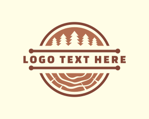 Woodcutter - Pine Tree Log Carpentry logo design