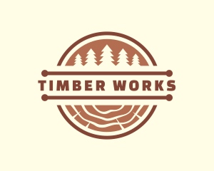 Pine Tree Log Carpentry logo design