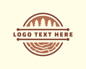 Tree - Pine Tree Log Carpentry logo design