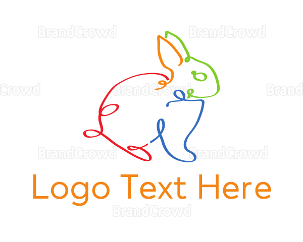Colorful Bunny Doodle Logo
