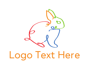 Drawing - Colorful Bunny Doodle logo design