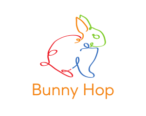 Colorful Bunny Doodle logo design