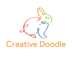 Colorful Bunny Doodle logo design