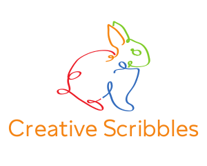 Colorful Bunny Doodle logo design