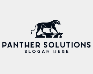 Standing Wild Panther  logo design