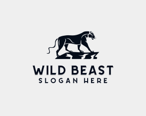 Standing Wild Panther  logo design