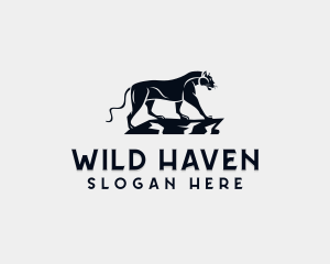 Standing Wild Panther  logo design