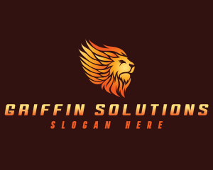 Griffin - Lion Wing Griffin logo design