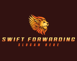 Lion Wing Griffin logo design