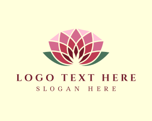 Relaxation - Gemstone Pink Lotus logo design