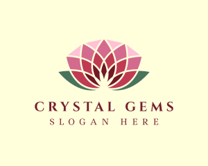 Gemstone Pink Lotus  logo design