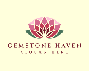 Gemstone Pink Lotus  logo design