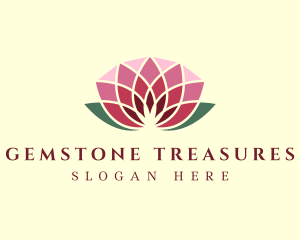 Gemstone Pink Lotus  logo design