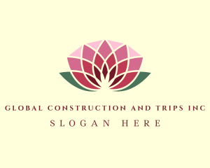 Floral - Gemstone Pink Lotus logo design