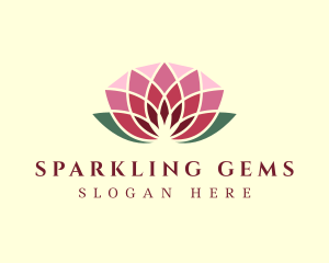 Gemstone Pink Lotus  logo design