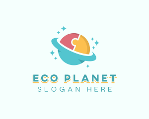 Educational Puzzle Planet logo design
