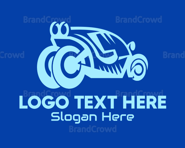 Blue Futuristic Vehicle Logo