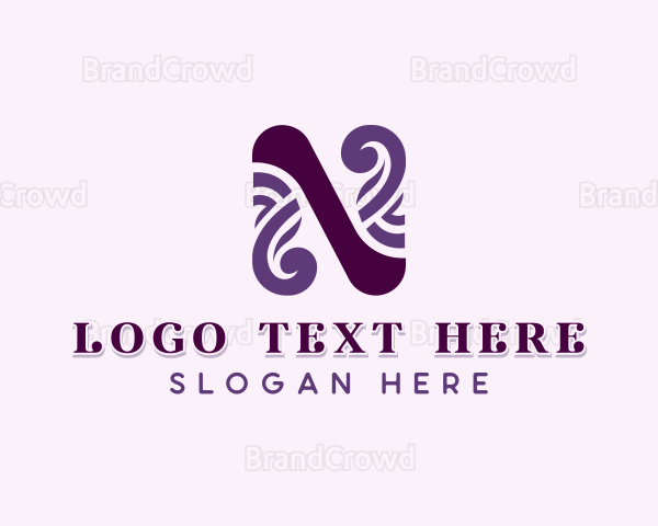 Beauty Salon Letter N Logo