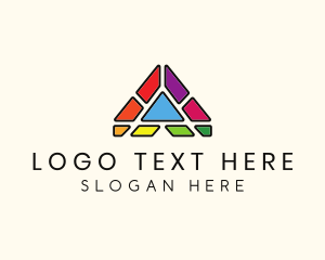 Symbol - Colorful Pyramid Letter A logo design