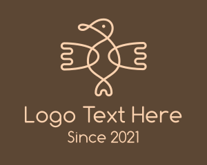 Monoline - Brown Aztec Bird logo design