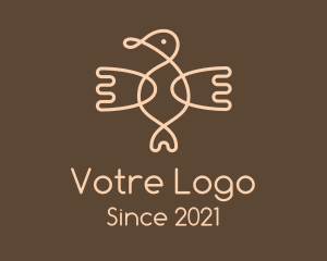 Ancient - Brown Aztec Bird logo design