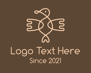 Doodle - Brown Aztec Bird logo design