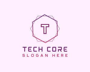 Tech Gaming Hexagon  logo design