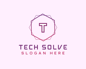 Tech Gaming Hexagon  logo design