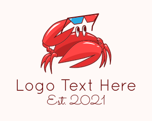 Tourism - Summer Sunglasses Crab logo design