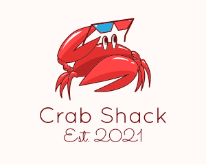 Summer Sunglasses Crab logo design