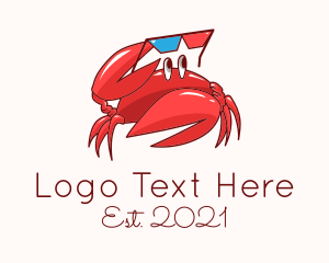 Crab - Summer Sunglasses Crab logo design