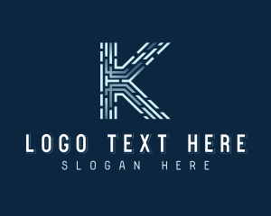 File - Digital Technology Letter K logo design
