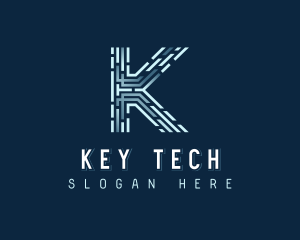 Digital Technology Letter K logo design