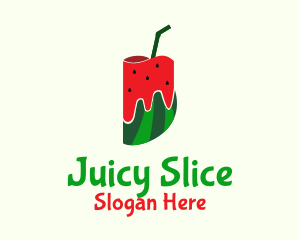 Watermelon Juice Cup logo design