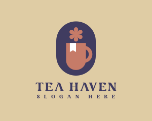 Floral Tea Cafe logo design