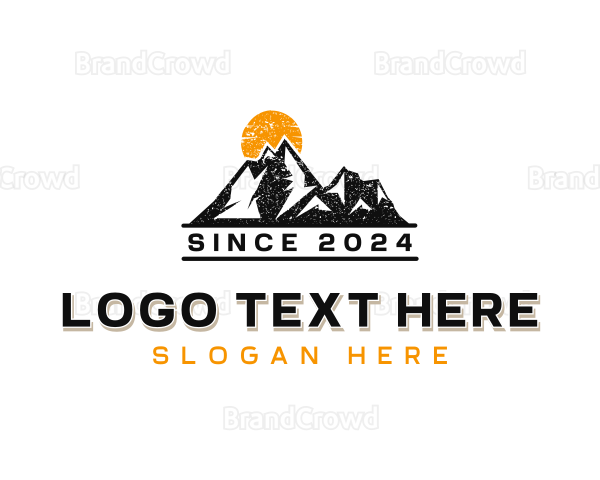 Trekking Mountaineering Hiking Logo