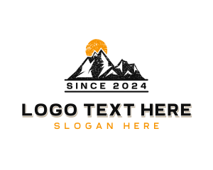 Outdoor - Trekking Mountaineering Hiking logo design