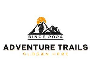 Trekking Mountaineering Hiking logo design