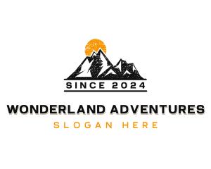 Trekking Mountaineering Hiking logo design