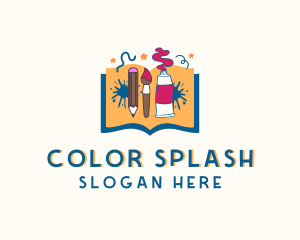 Brush Paint Art Book logo design