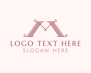 Calligraphy - Elegant Legal Pillars logo design