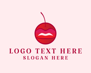 Naughty - Sexy Cherry Lips logo design