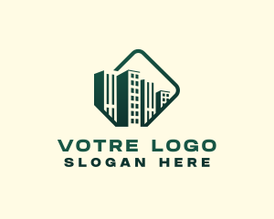Construction - Condominium Building Real Estate logo design