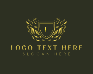 High End - Natural Shield Leaves logo design