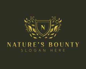 Natural Shield Leaves logo design