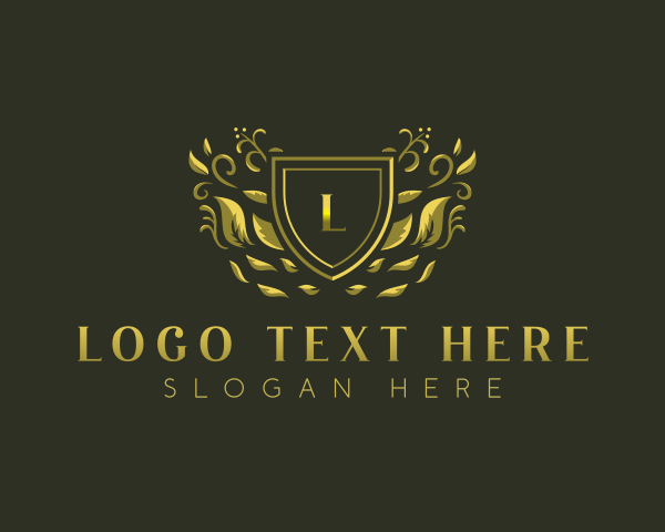 Antique - Natural Shield Leaves logo design