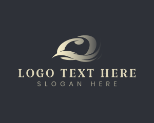 Company - Elegant Wave Feather Letter Q logo design