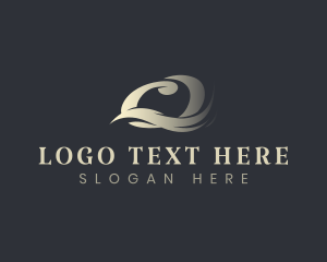 Feather - Elegant Wave Feather Letter Q logo design